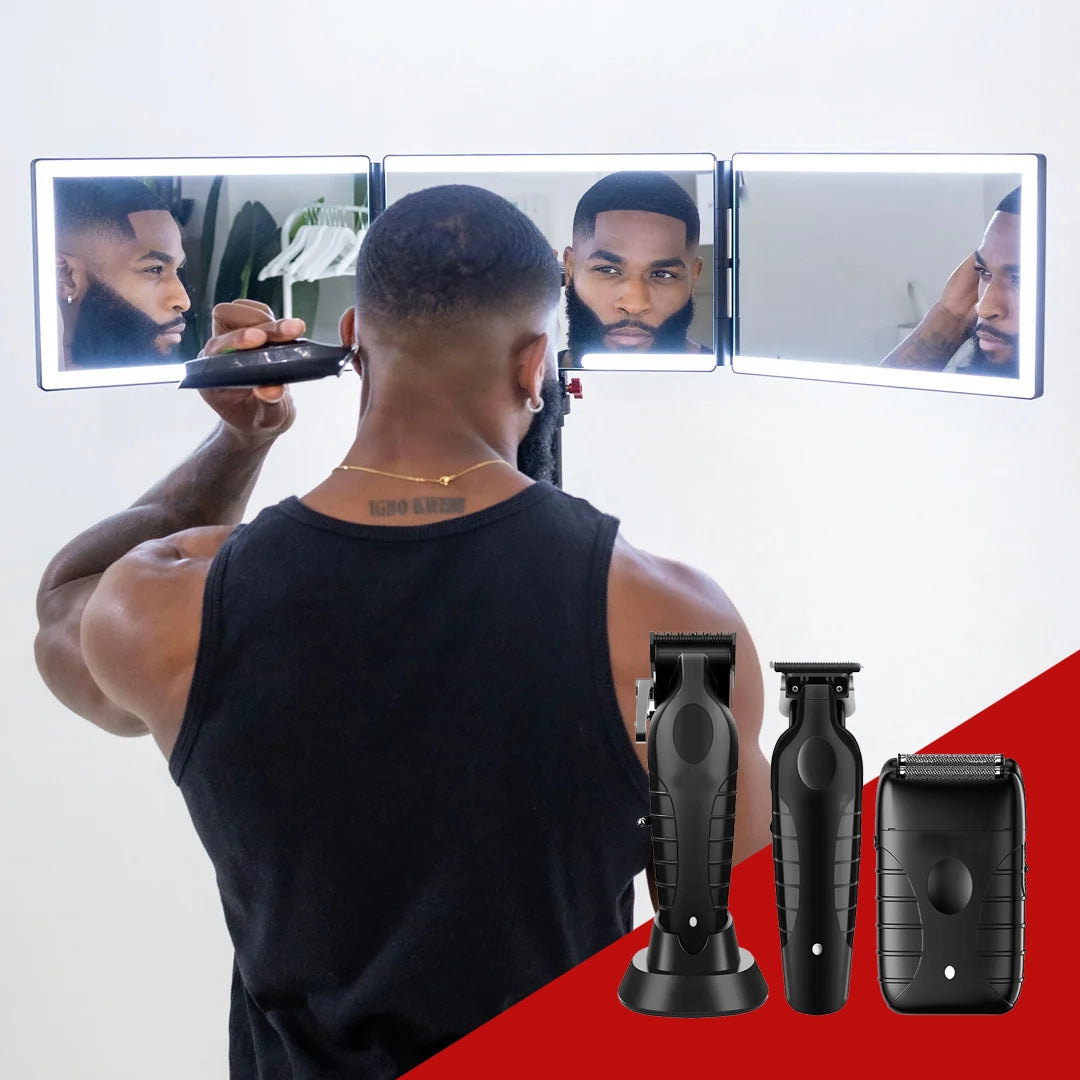 Self-Cut System Angel Lights Tripod - 3 Way Mirror w/ dimmable LED lights