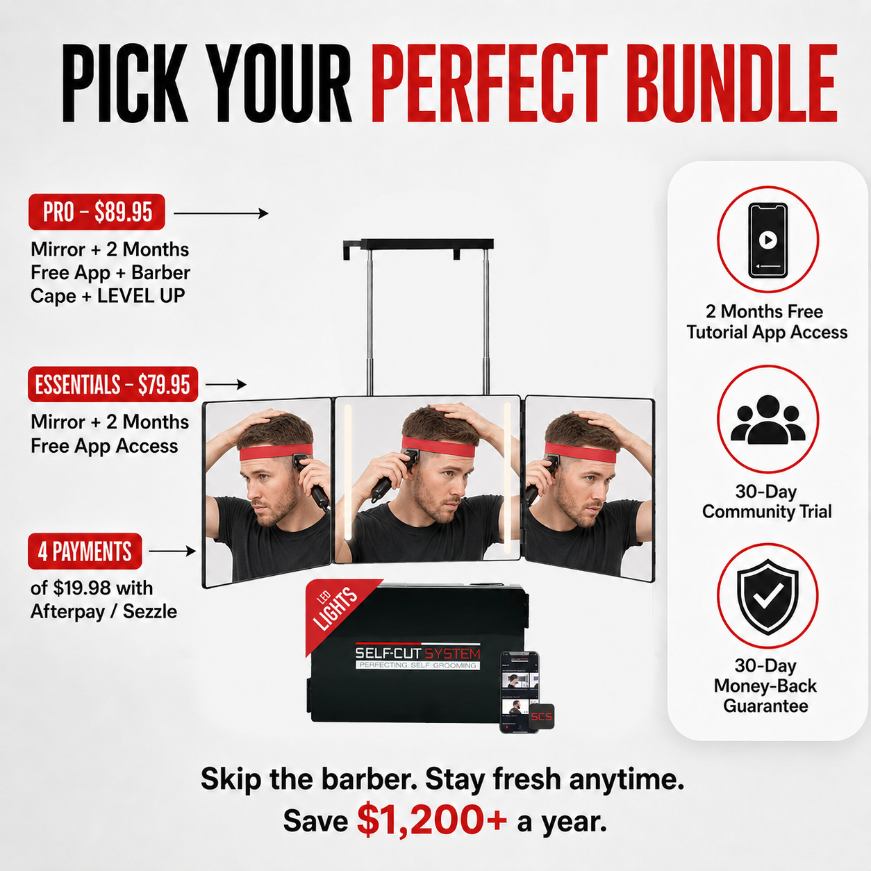 Self-Cut System 3.0 LED Mirror – Classic Haircuts