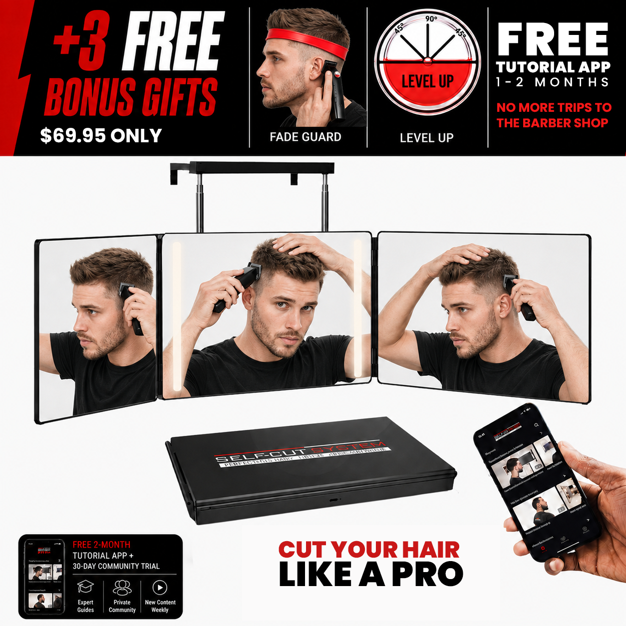 Self-Cut System 3.0 LED Mirror – Classic Haircuts